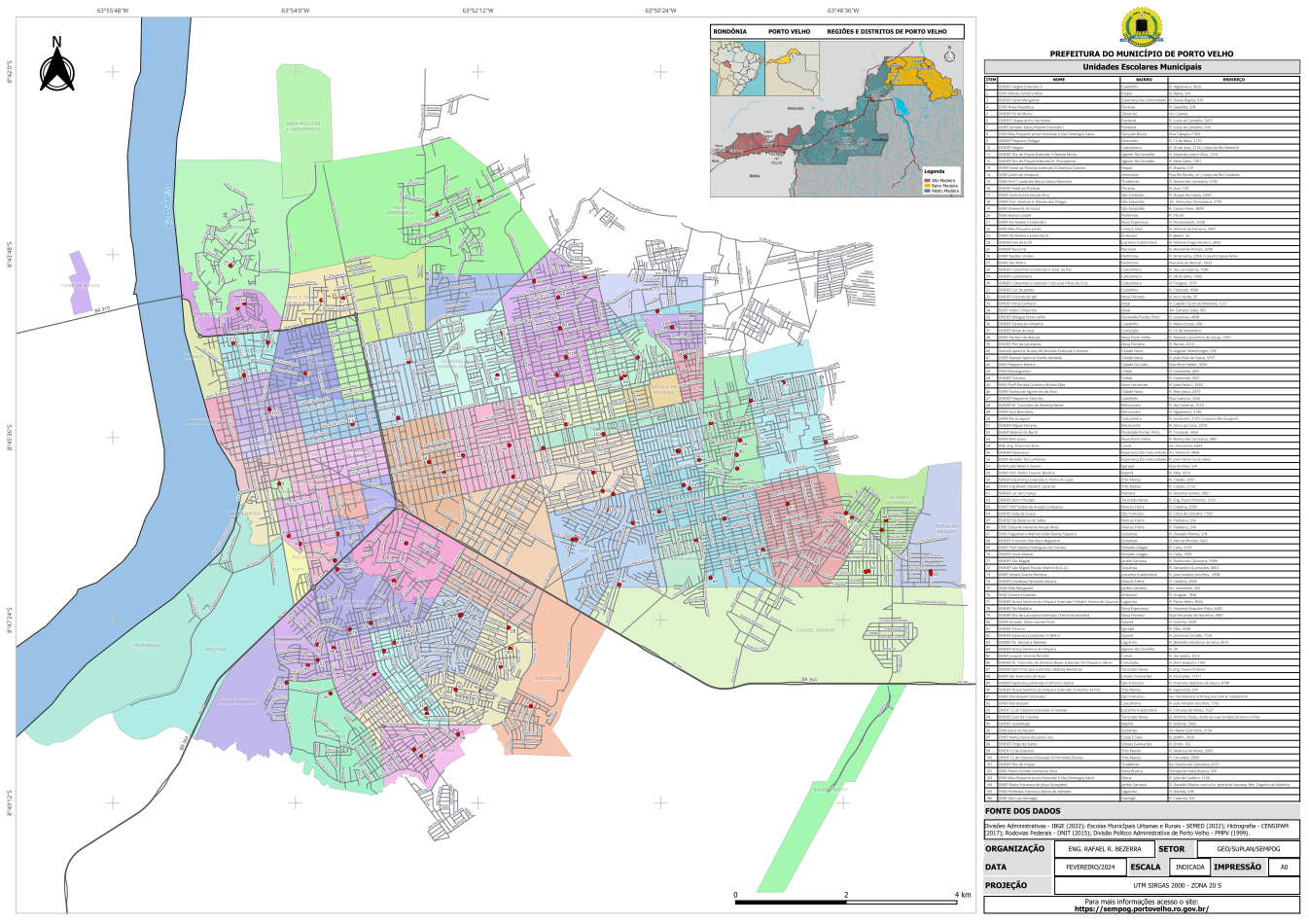 Mapa de Localização das Escolas Municipais